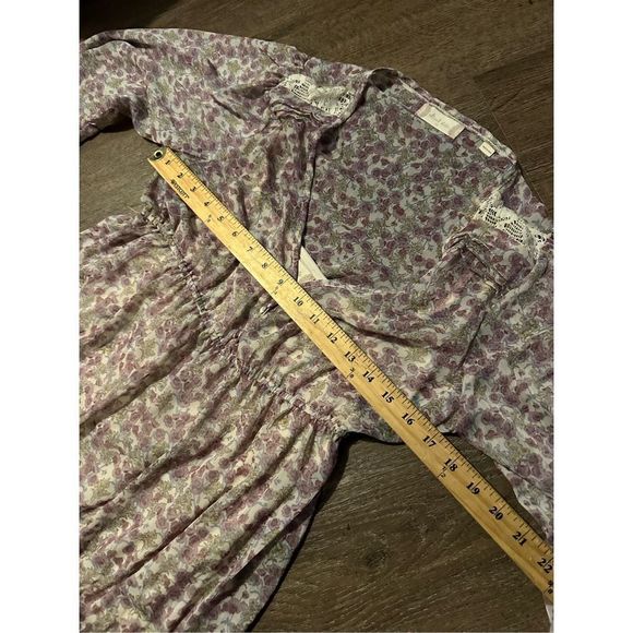 Altard State Womens Bohemian Tunic Dress Empire Waist Semi Sheer Floral Lined M - Picture 9 of 12